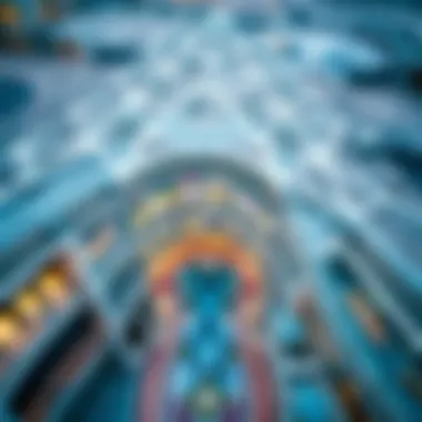 Aerial view of Al Qouz Mall showcasing its unique architectural design