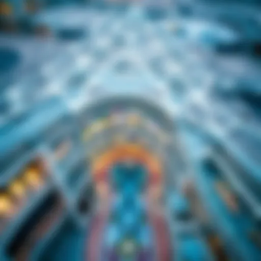 Aerial view of Al Qouz Mall showcasing its unique architectural design