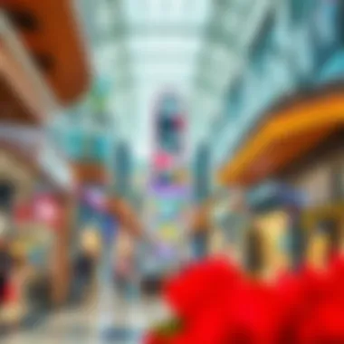 Interior shot of Al Qouz Mall displaying various retail outlets