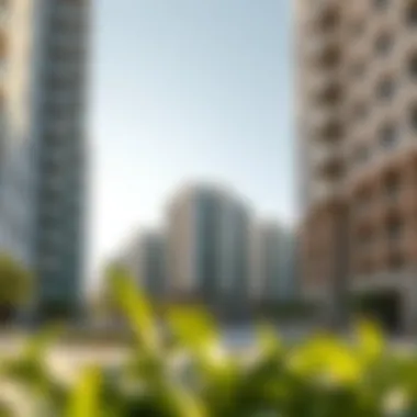 Modern apartment buildings in Al Ramla with amenities