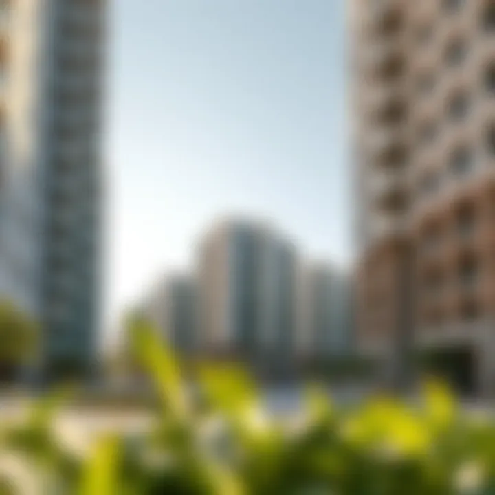 Modern apartment buildings in Al Ramla with amenities