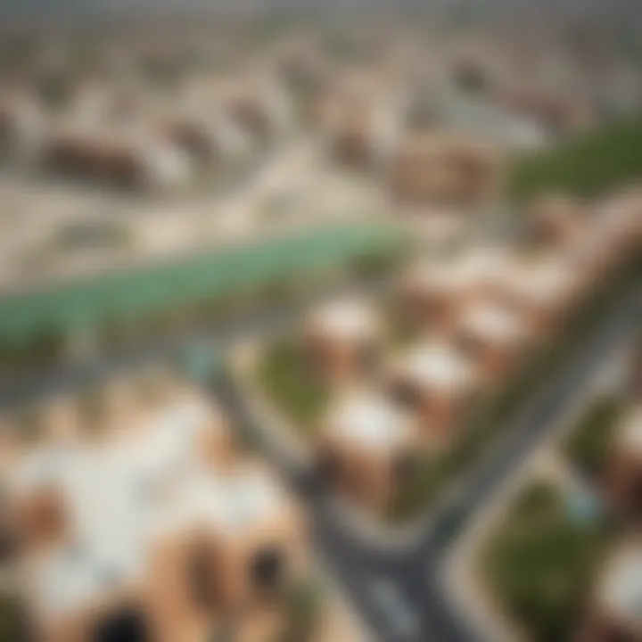 Aerial view of the vibrant community surrounding Alfa Villas