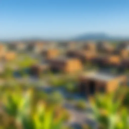 Aerial view of Arjan community showcasing modern architecture and greenery