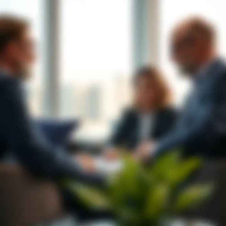 Satisfied clients discussing property options