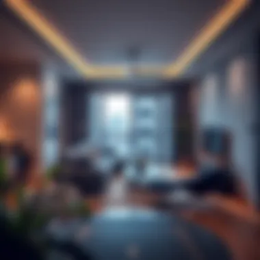 Modern apartment interior showcasing stylish bachelor living space