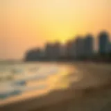 Stunning sunrise over Dubai beach