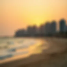 Stunning sunrise over Dubai beach