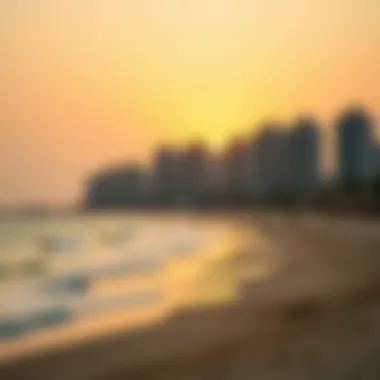 Stunning sunrise over Dubai beach