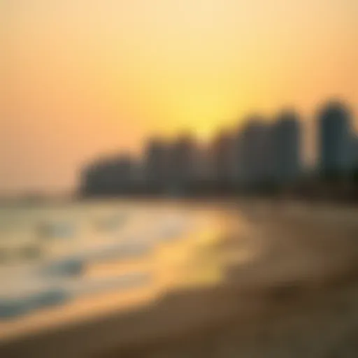 Stunning sunrise over Dubai beach