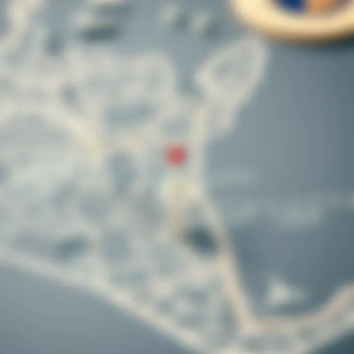 Map highlighting licensing authorities in Dubai