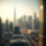 Dubai skyline with business district