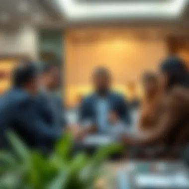 Business professionals discussing strategies