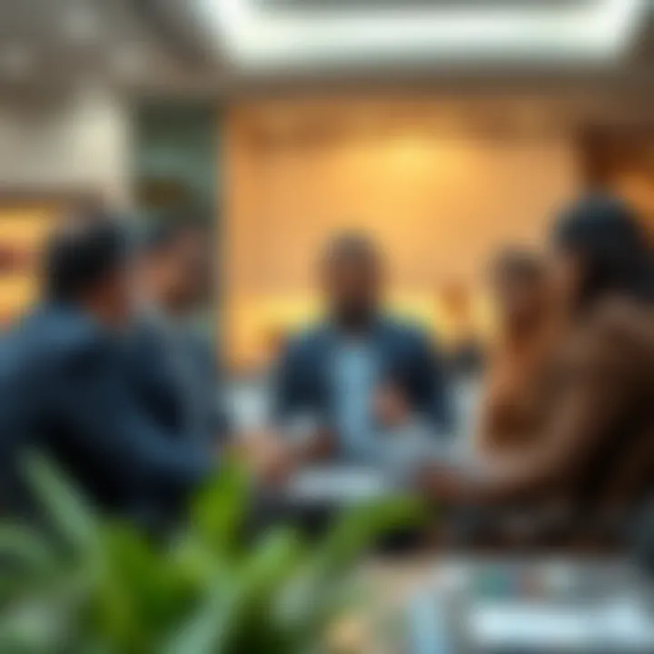 Business professionals discussing strategies