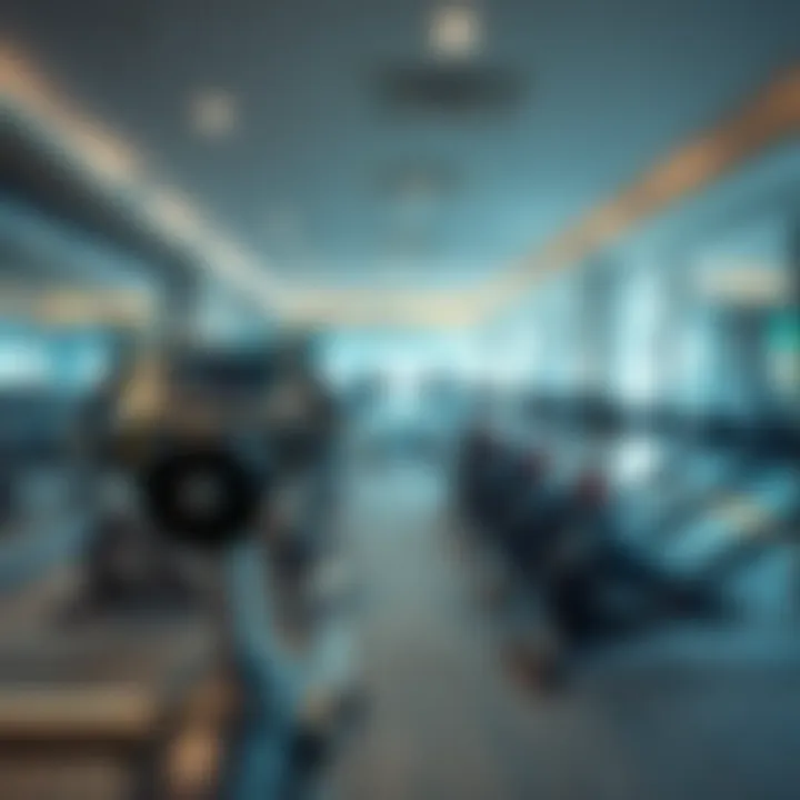 Interior view showcasing advanced gym equipment