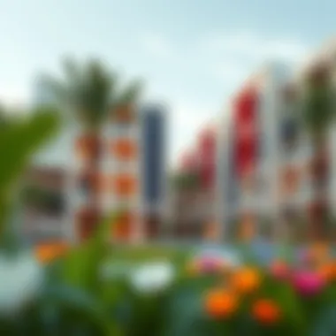 Modern residential units in Park Greens with vibrant surroundings