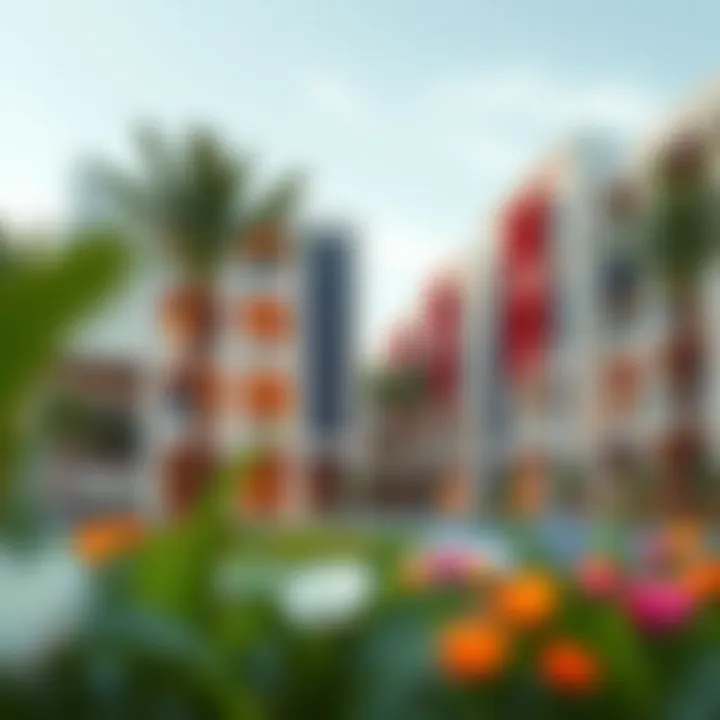 Modern residential units in Park Greens with vibrant surroundings