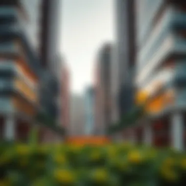 Architectural Elegance of Damac Smart Heights Stunning architectural facade of Damac Smart Heights showcasing modern design