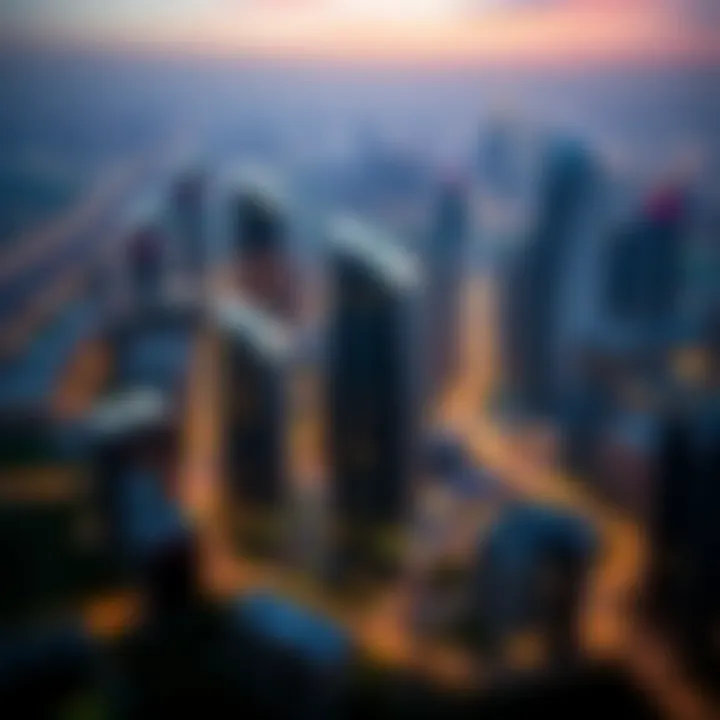 Panoramic view of Dubai skyline highlighting the strategic location of Damac Smart Heights
