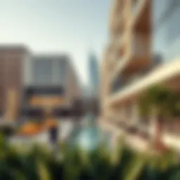 Stunning architectural view of Design Quarter in Dubai