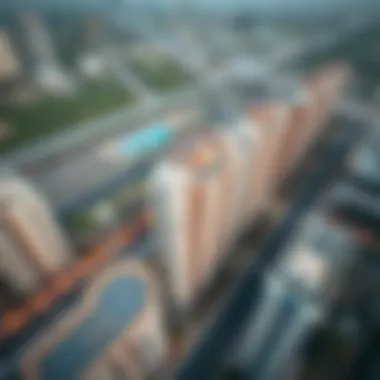 Aerial View of Dubai South Pulse Residence Aerial view of Dubai South Pulse Residence showcasing modern architecture and urban design.