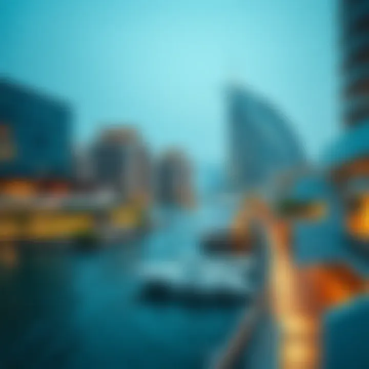A panoramic view of Dubai Wharf Jaddaf showcasing modern architecture