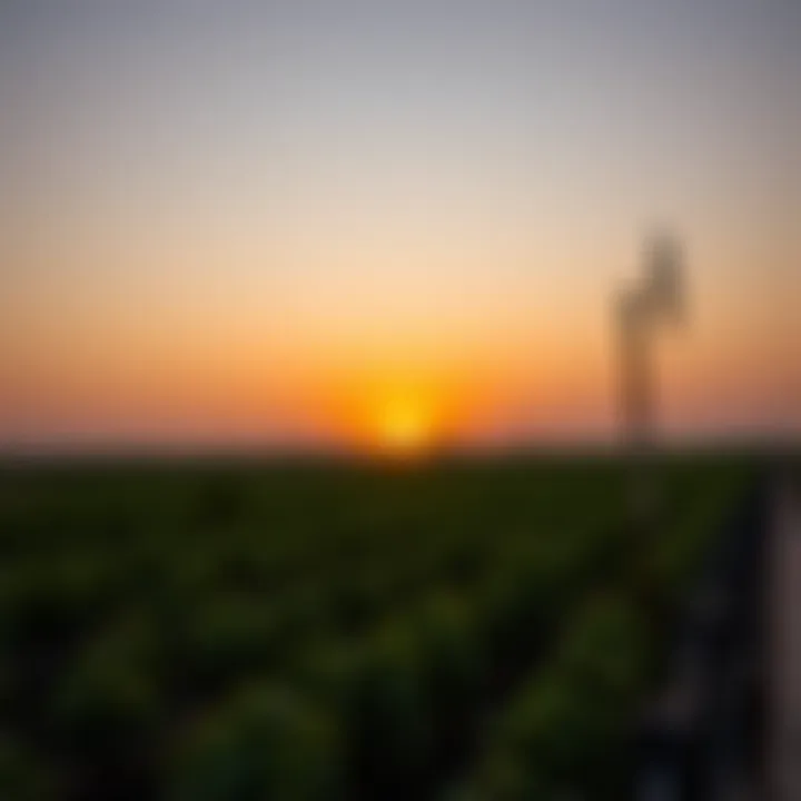 Sunset Over Agricultural Landscape Sunset view over Hatta's agricultural landscape