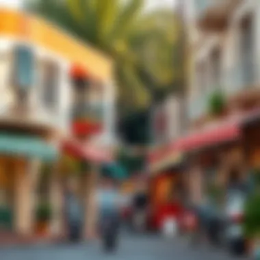 Vibrant neighborhood showcasing local attractions