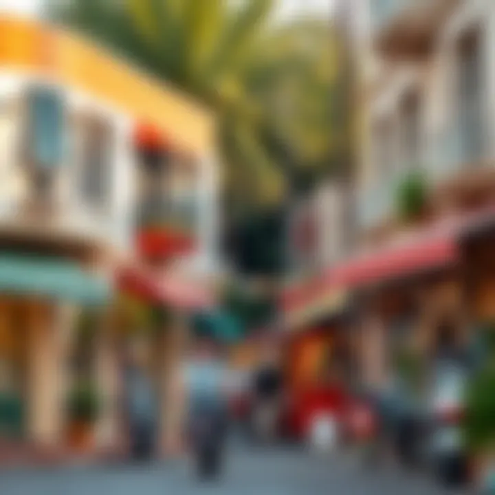 Vibrant neighborhood showcasing local attractions