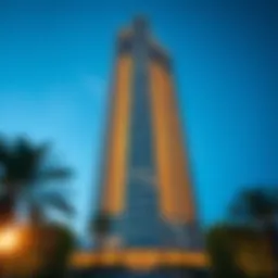 Stunning view of Merano Tower's architectural facade