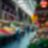 Vibrant marketplace showcasing local products