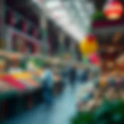 Vibrant marketplace showcasing local products