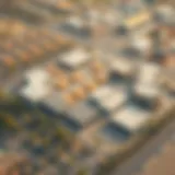 Aerial Perspective of Mussafah Warehouse Sector Aerial view of Mussafah warehouse district showcasing modern facilities