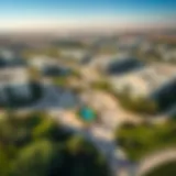 Aerial view of Nad Al Sheba Gardens showcasing lush greenery and modern architecture