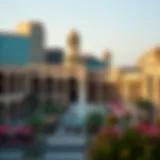 A panoramic view of Nasir Square showcasing its architectural blend of modern and traditional styles.