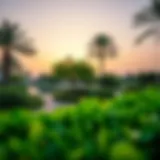 Scenic view of a pet-friendly park in Dubai with lush greenery