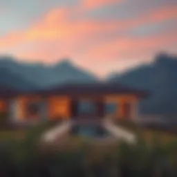 Stunning mountain backdrop with luxurious villa in Hatta