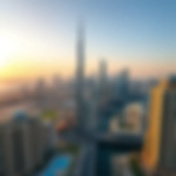 Aerial view of Dubai skyline showcasing luxury properties