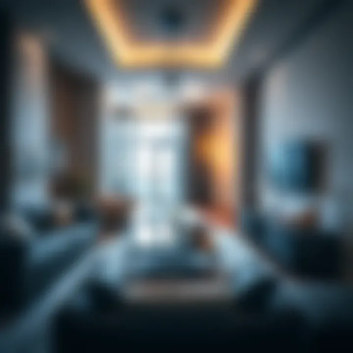 Modern apartment interiors showcasing spacious living areas