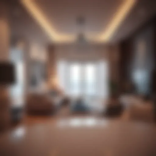 Modern living room interior of a 1 BHK apartment in Al Nahda