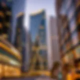 View of Dubai International Financial Centre with modern architecture