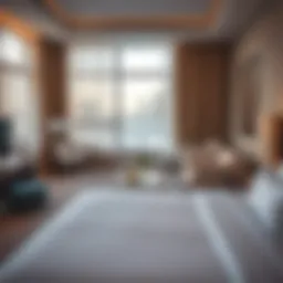 Luxurious hotel room with modern furnishings