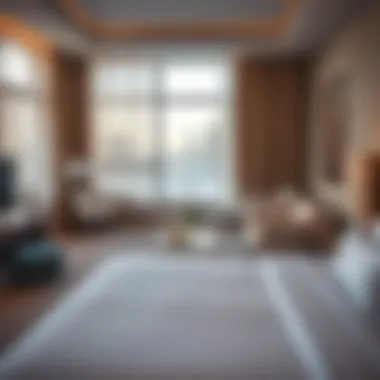 Luxurious hotel room with modern furnishings