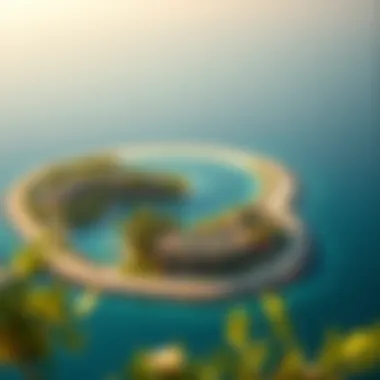 Aerial view showcasing the lush greenery and coastline of Siniyah Island