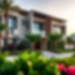 Stunning exterior view of a modern villa with lush landscaping