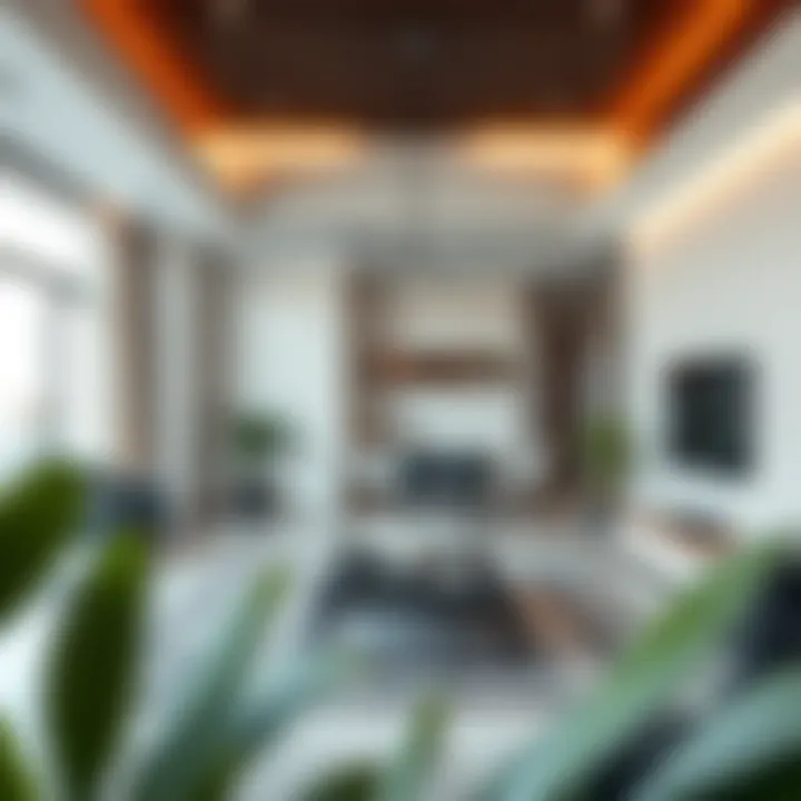 Interior of a minimalist living space with contemporary decor