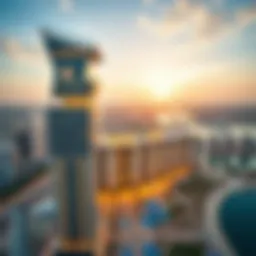 Aerial view of Stella Maris Tower showcasing its striking architecture