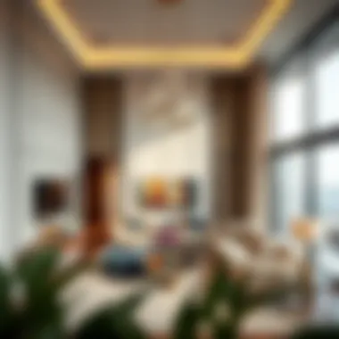 Interior design elements of a luxury apartment in Stella Maris Tower