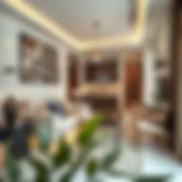 Modern studio flat interior showcasing elegant furnishings and space efficiency