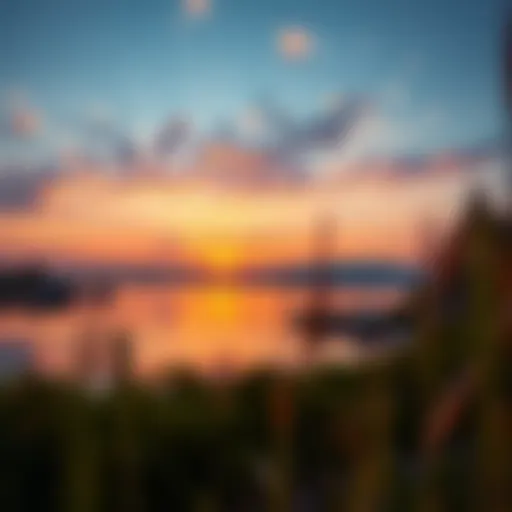 Majestic view of Qudra Love Lake at sunset