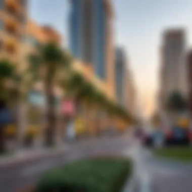A panoramic view of the Boulevard in Downtown Dubai showcasing its architectural beauty and vibrant atmosphere